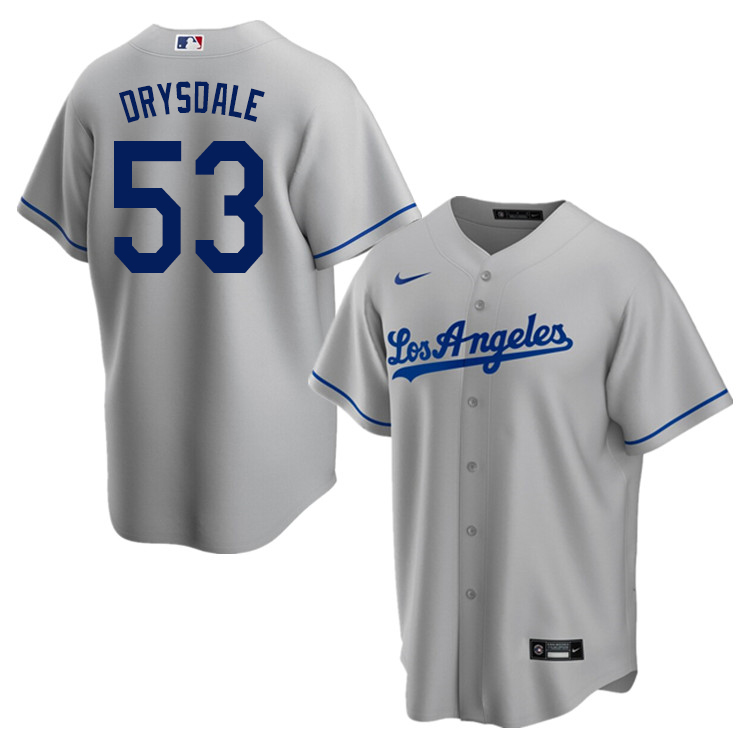 Nike Men #53 Don Drysdale Los Angeles Dodgers Baseball Jerseys Sale-Gray